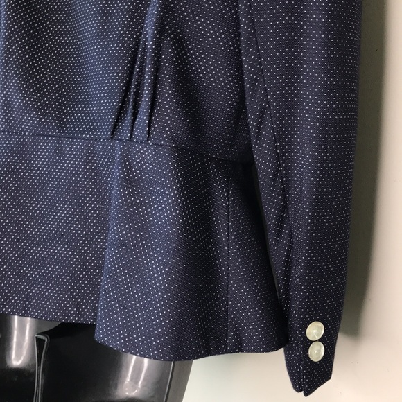 Vintage Polka Dot Peplum Blazer with Shoulder Pads - Picture 14 of 16